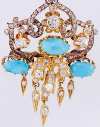 Antique Imperial Faberge Belle Epoque Brooch / Pendant 14k Gold c1880's Boxed