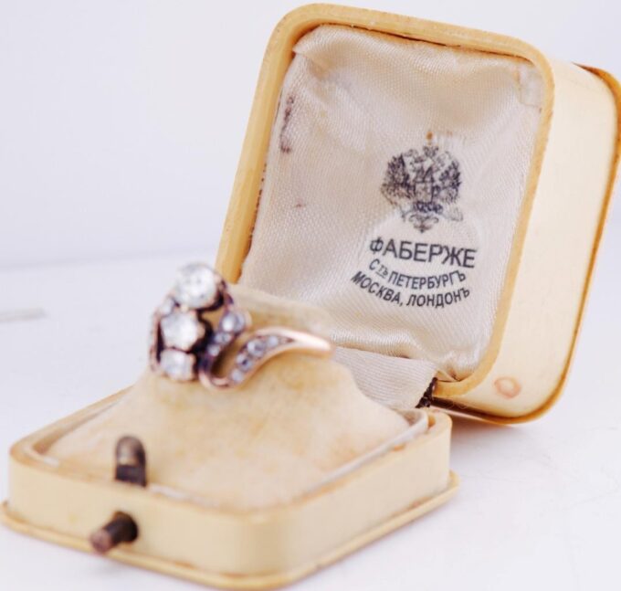 Antique Imperial Faberge Tiara Ring 14k Gold Awarded by Empress Maria 1880's