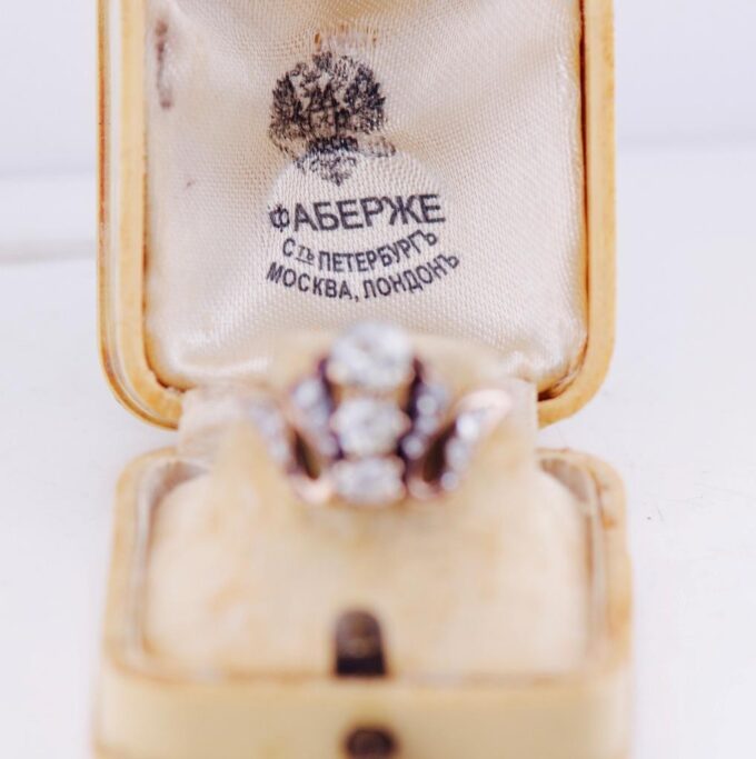 Antique Imperial Faberge Tiara Ring 14k Gold Awarded by Empress Maria 1880's