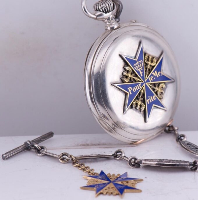 Antique A.Lange Chronometer Pocket Watch Silver Enamel WWI German Pilot's c1918