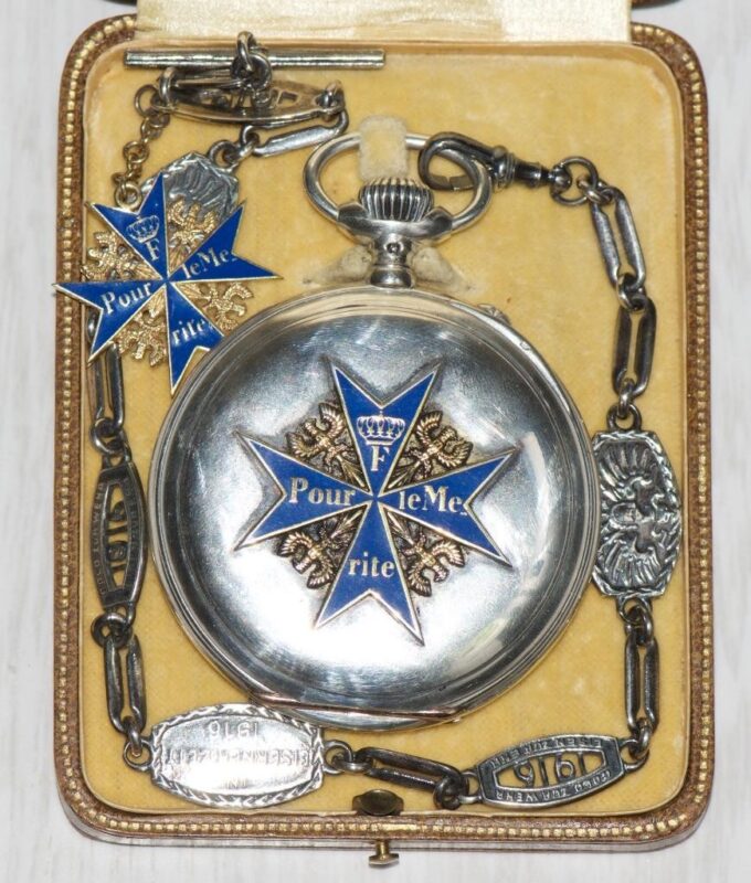 Antique A.Lange Chronometer Pocket Watch Silver Enamel WWI German Pilot's c1918