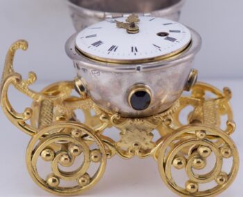 Antique Imperial Easter Egg Coach Clock Verge Fusee for Empress Catherine II