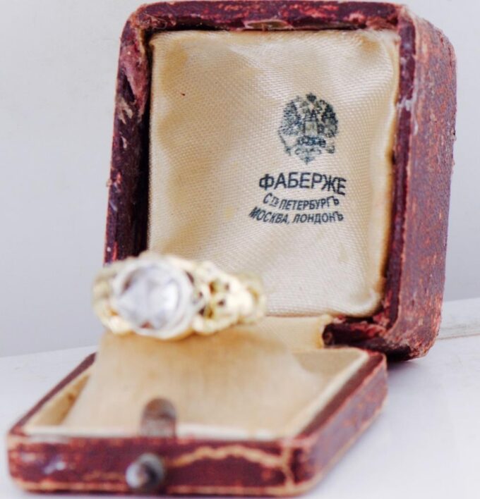 Antique Faberge Belle Epoque Ring Empire Era Hand Pierced Ornate 18k Gold