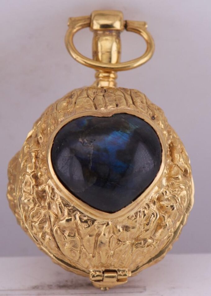 Antique French Verge Fusee Pocket Watch Gilt Bronze Ormolu Walnut Shape c1790s
