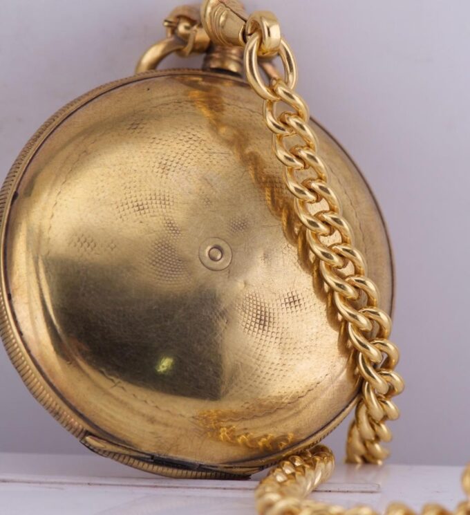 Antique Gilt Silver Case Pocket Watch Ottoman Blue Mosque Enamel Scene c1880's