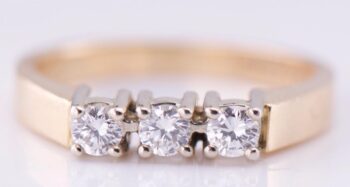 Antique Birks JF 14k Gold 0.33ct Diamond Ladies Ring Size 6.25