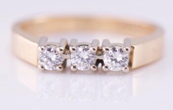 Antique Birks JF 14k Gold 0.33ct Diamond Ladies Ring Size 6.25