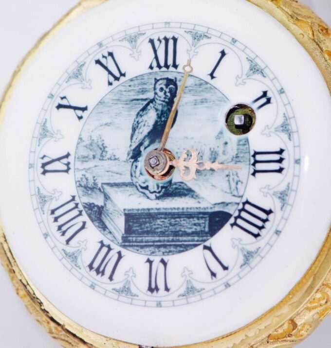 Antique French Occultist Verge Fusee Pocket Watch Memento Mori Skulls Gilt Case