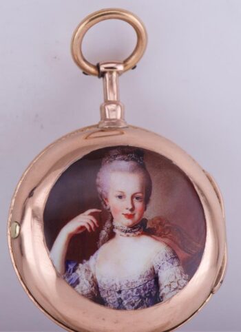 Antique French Verge Fusee Pocket Watch 18k Gold Enamel Marie Antoinette 1780s