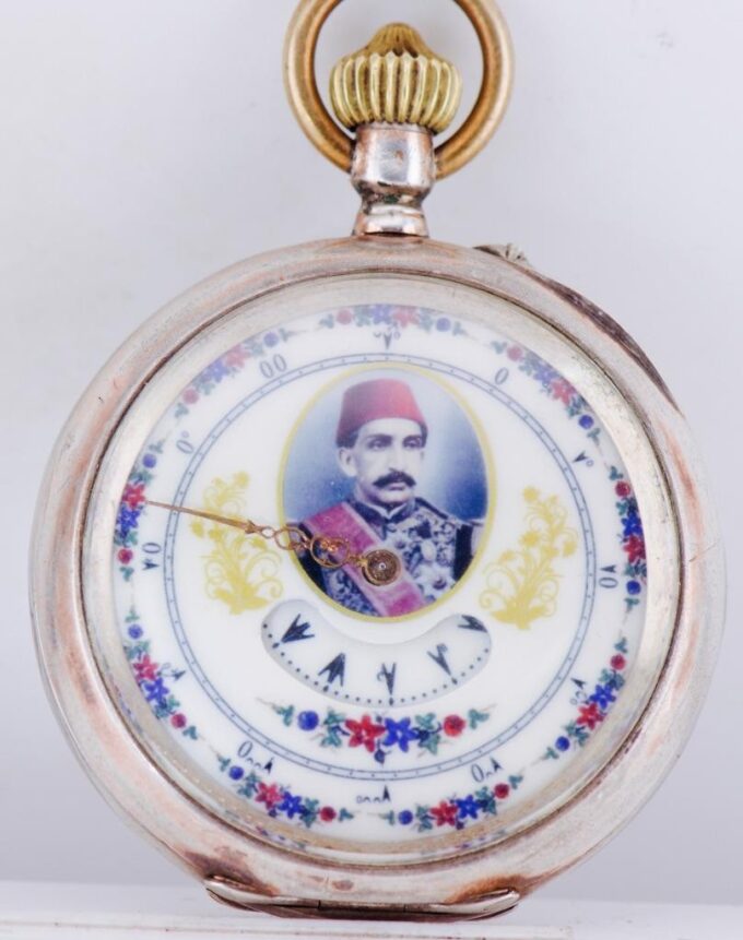 Antique Digital Silver Pocket Watch c1890's Sultan Abdul Hamid II Ottoman Empire