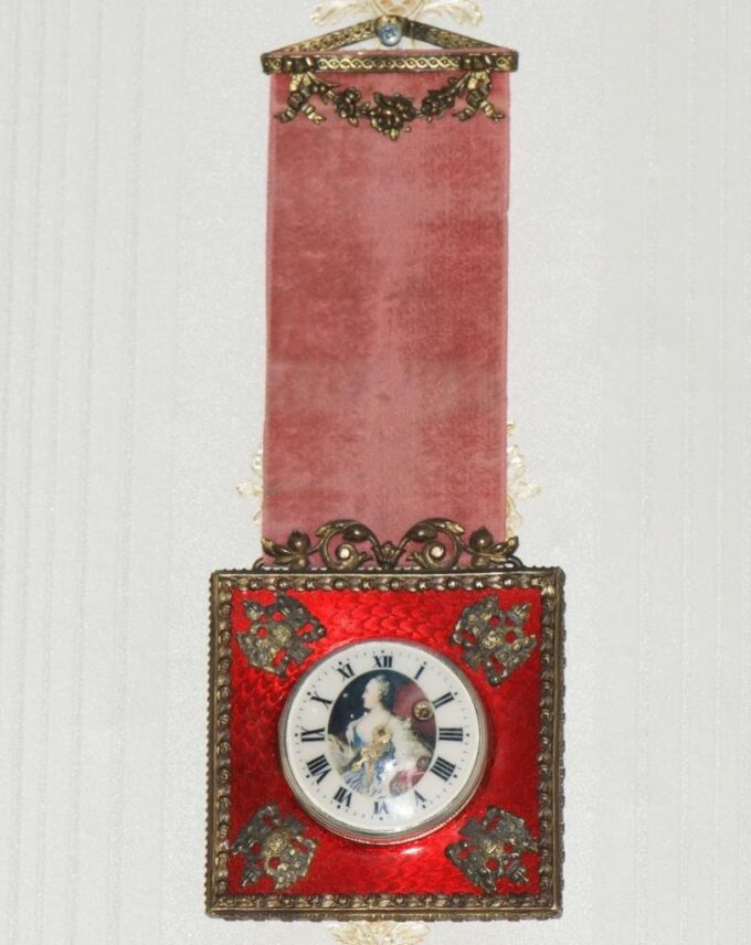 Antique Imperial Bronze Silver Enamel Verge Fusee Travelers Carriage Clock 1790