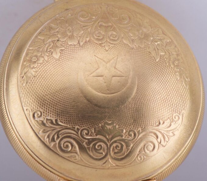 Antique Pocket Watch Full Hunter Tughra Case for Ottoman Market c1900 Mehmed V
