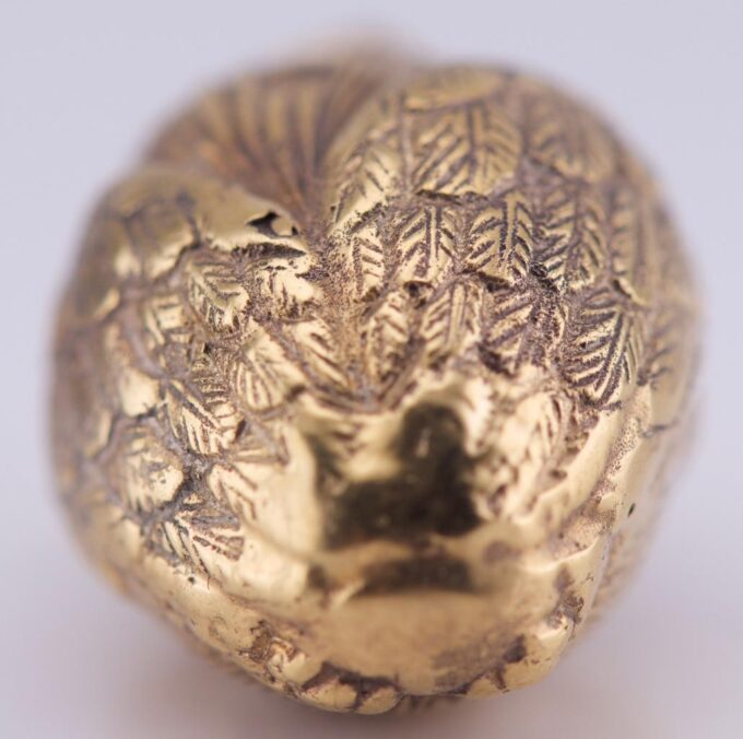Imperial Faberge Jewelled Easter Egg Owl Pendant Gilt Silver Engraved c1906