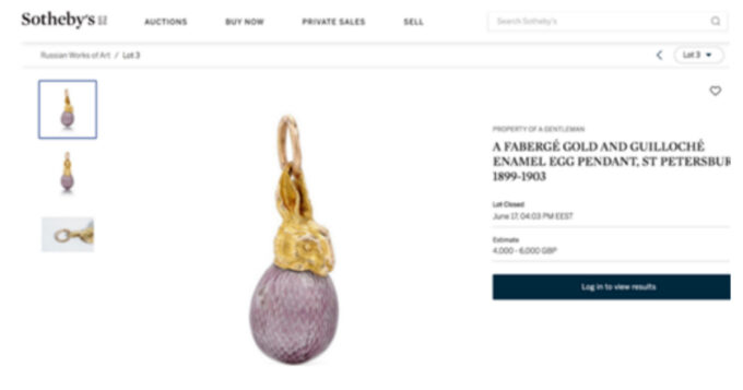 Antique Imperial FABERGE Easter Egg Rabbit Pendant 14k Gold Carved Pink Quartz
