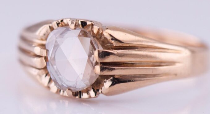 Faberge Ring Antique 14k Gold Made by Julius Rappoport c1909 Tsar Era