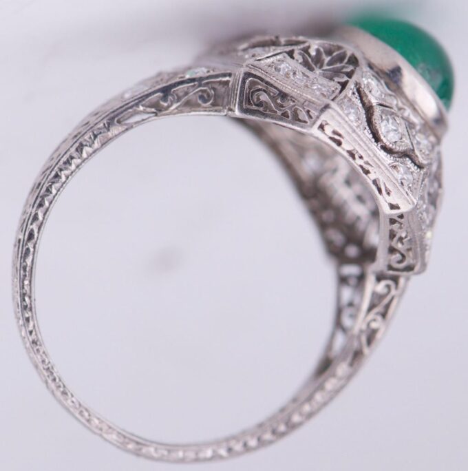 Tiffany Ring Antique Art Deco Platinum Ladies c1930 2.2ct Emerald 1ct Diamonds