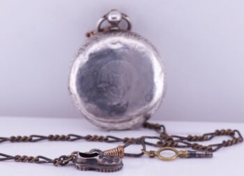 Antique Pocket Watch Qing Dynasty Chinese Duplex Silver Zodiac Enamel Dial c1850