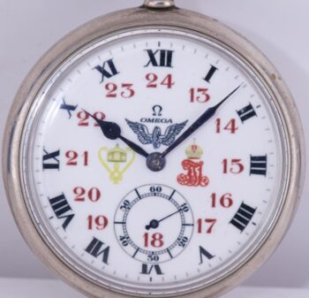 Omega Pocket Watch WWI German Railroad Award Kaiser Wilhelm / Franz Joseph Dial