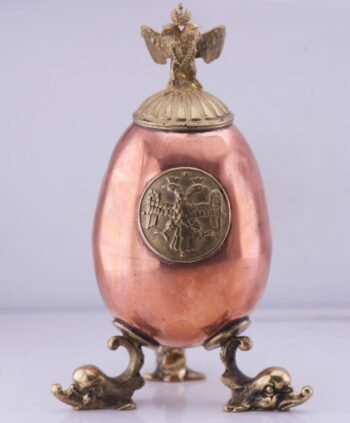 Faberge Easter Egg Antique Great War Era Imperial Award Copper Brass c1914-1915