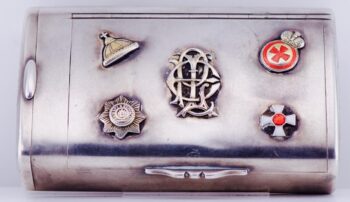 Faberge Cigarette Case Antique Imperial Tsar's Era Silver Enamel 1886 Boxed