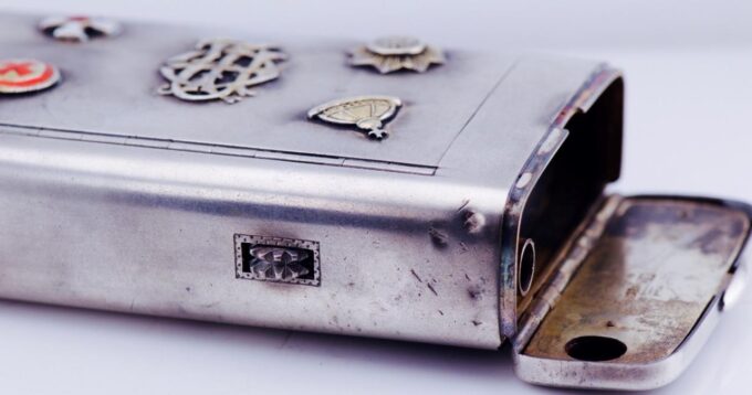 Faberge Cigarette Case Antique Imperial Tsar's Era Silver Enamel 1886 Boxed