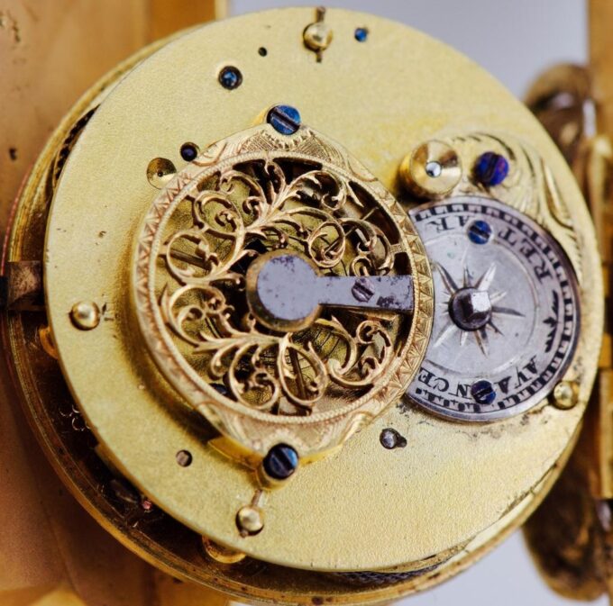 Verge Fusee Pocket Watch Jewish JUDAICA STAR of DAVID 1800 Antique 19th Century