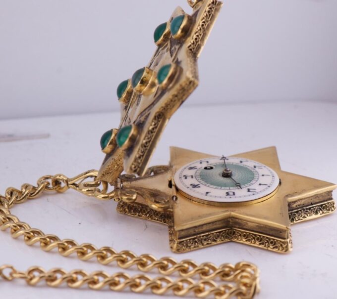 Verge Fusee Pocket Watch Jewish JUDAICA STAR of DAVID 1800 Antique 19th Century