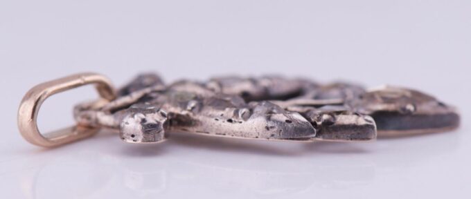 Antique Victorian Silver-Topped 14k Gold Diamond Pendant Fob c1870's