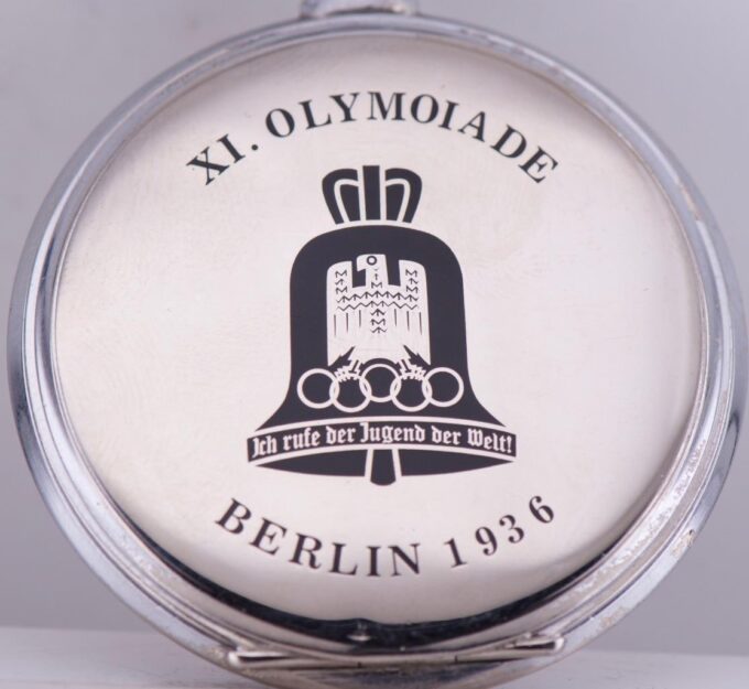 Antique Berlin 1936 Olympic Games Presentation Pocket Watch By UNIC Enamel Case