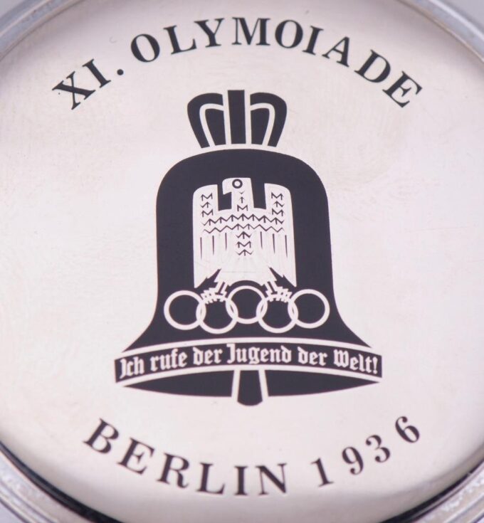 Antique Berlin 1936 Olympic Games Presentation Pocket Watch By UNIC Enamel Case