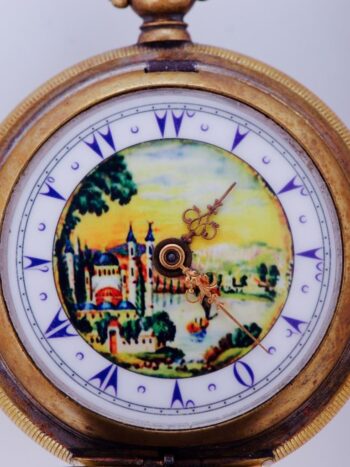 Antique Pocket Watch Full Hunter Case for Ottoman Market c1860's Enamel Dial