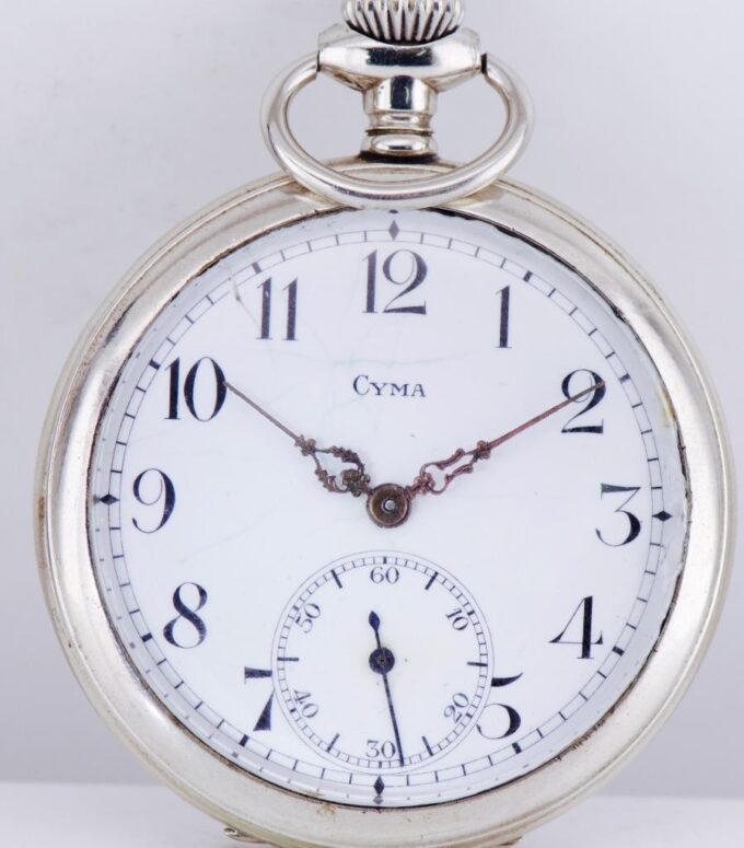 Rare Antique Cyma Enamel Award Pocket Watch for 1936 Berlin Olympic Games