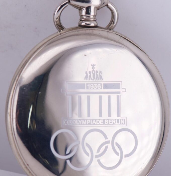 Rare Antique Cyma Enamel Award Pocket Watch for 1936 Berlin Olympic Games