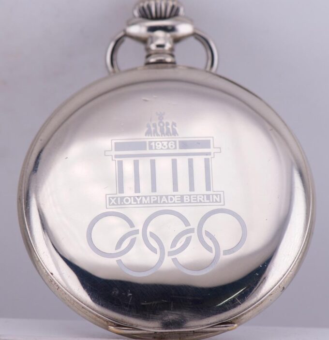 Rare Antique Cyma Enamel Award Pocket Watch for 1936 Berlin Olympic Games