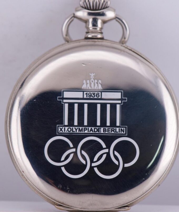 Rare Antique Cyma Enamel Award Pocket Watch for 1936 Berlin Olympic Games