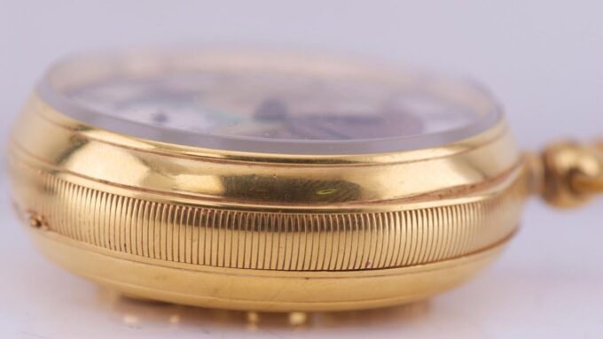 Antique English Gilt Silver Enamel Pocket Watch Awarded by Queen Victoria