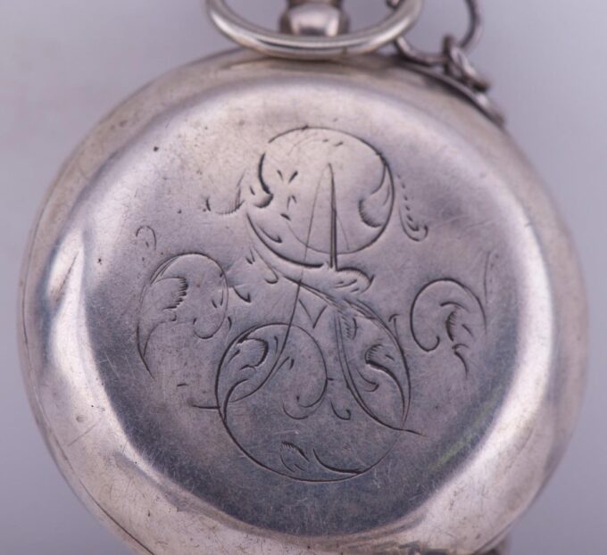 Antique French Silver Pocket Watch for Ottoman Turkish Market-Fancy Enamel Dial