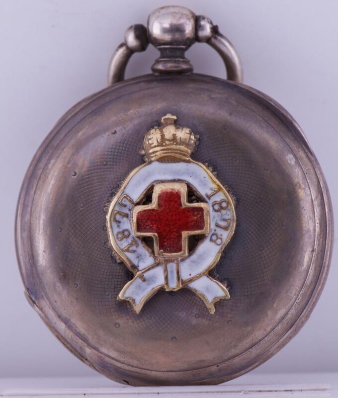 Antique Army Doctor's Award Silver Enamel Pocket Watch c Russo-Turkish War c1877