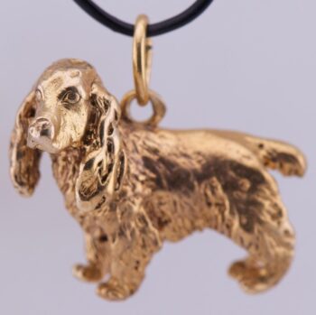 Antique Imperial FABERGÉ 18k Gold Plated Silver Dog Figurine Pendant c1890s