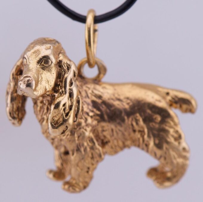 Antique Imperial FABERGÉ 18k Gold Plated Silver Dog Figurine Pendant c1890s