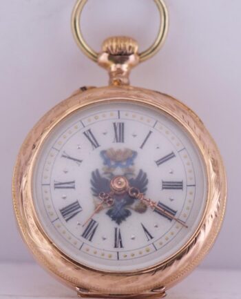 Antique Imperial Royal Court Presentation 18k Gold Pocket Watch c1890-Luxury Box