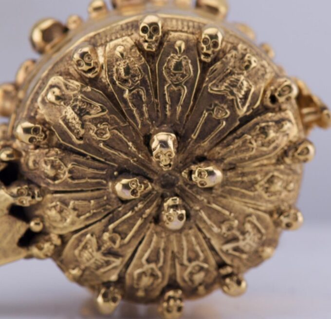 Antique French Memento Mori Verge Fusee Pocket Watch – Skulls, Skeleton c1770's