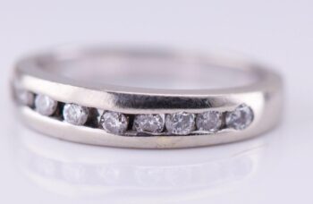 Antique 14k White Gold 0.45ct Diamond Ladies Ring Size 6
