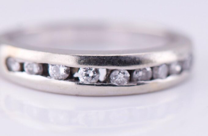 Antique 14k White Gold 0.45ct Diamond Ladies Ring Size 6
