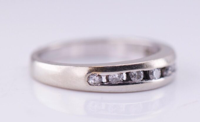 Antique 14k White Gold 0.45ct Diamond Ladies Ring Size 6