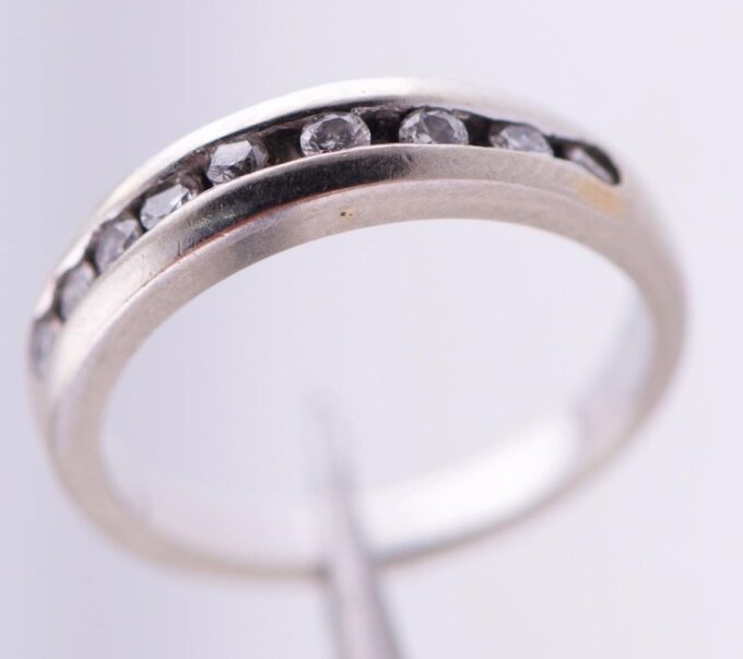 Antique 14k White Gold 0.45ct Diamond Ladies Ring Size 6