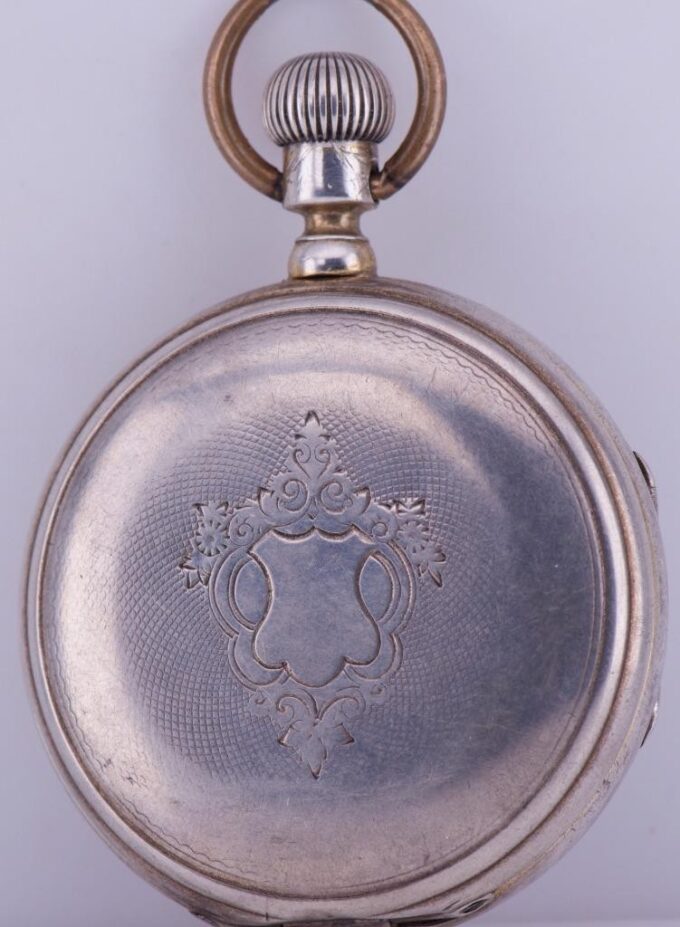 Antique Silver Pocket Watch Enamel Dial Madonna Della Sedia after Raphael c1890