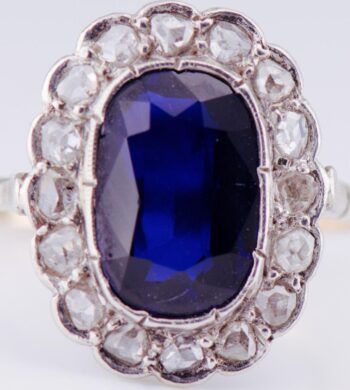 Faberge Ring Antique Imperial 14k Gold 3.5ct Sapphire c1906 by Alfred Thielemann
