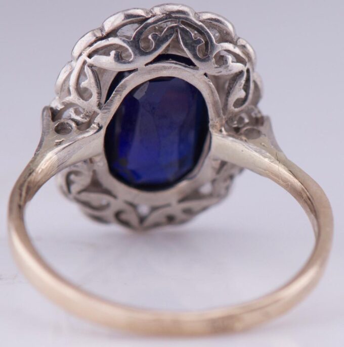 Faberge Ring Antique Imperial 14k Gold 3.5ct Sapphire c1906 by Alfred Thielemann
