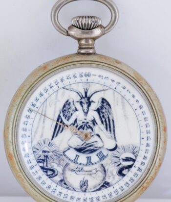 Zenith Pocket Watch Antique Occultist Baphomet Dial DIGITAL HOURS Single Hand